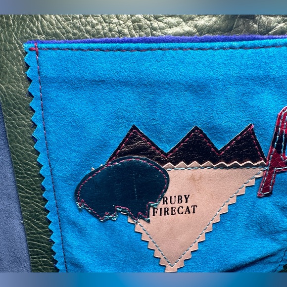 Vintage Ruby Firecat Leather Tote Purse Bag Tassel Designer Southwestern OOAK - Picture 16 of 16